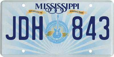MS license plate JDH843