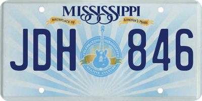 MS license plate JDH846