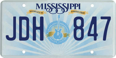 MS license plate JDH847