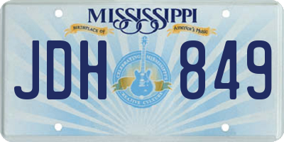 MS license plate JDH849