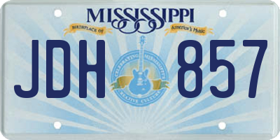MS license plate JDH857