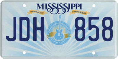 MS license plate JDH858