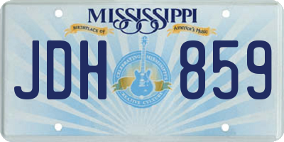 MS license plate JDH859