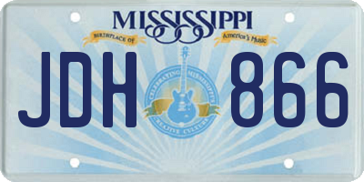 MS license plate JDH866