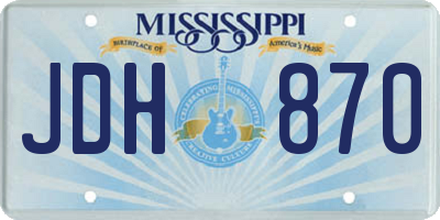 MS license plate JDH870