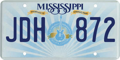MS license plate JDH872