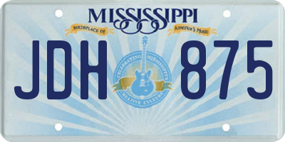 MS license plate JDH875