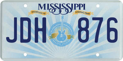 MS license plate JDH876
