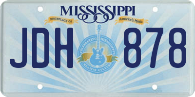 MS license plate JDH878