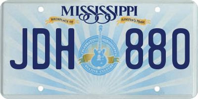 MS license plate JDH880