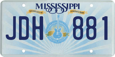 MS license plate JDH881