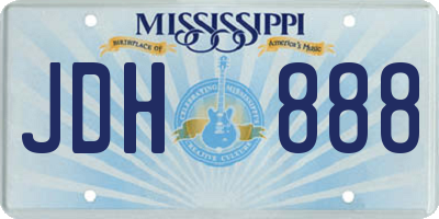 MS license plate JDH888
