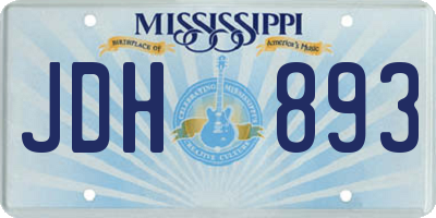 MS license plate JDH893
