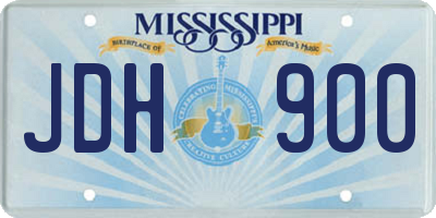 MS license plate JDH900