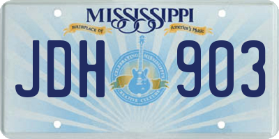 MS license plate JDH903