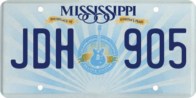 MS license plate JDH905
