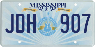 MS license plate JDH907