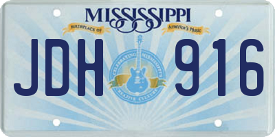 MS license plate JDH916