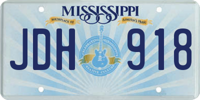 MS license plate JDH918