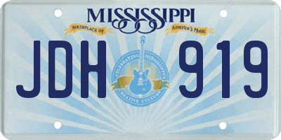 MS license plate JDH919
