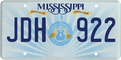 MS license plate JDH922