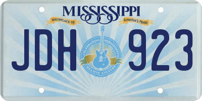 MS license plate JDH923