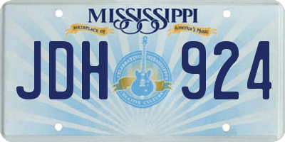 MS license plate JDH924