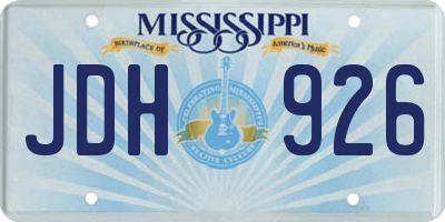 MS license plate JDH926
