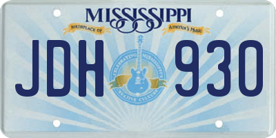 MS license plate JDH930