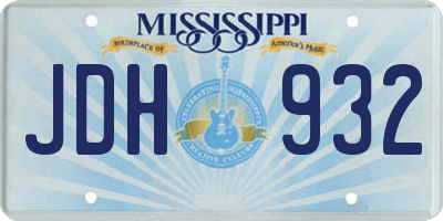 MS license plate JDH932