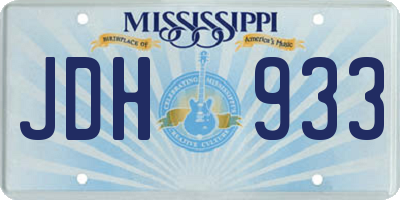 MS license plate JDH933
