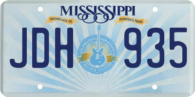 MS license plate JDH935