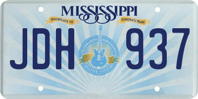 MS license plate JDH937