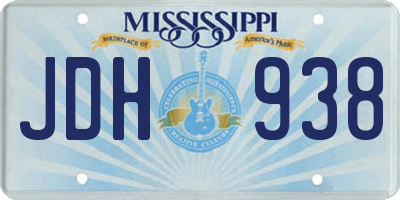 MS license plate JDH938