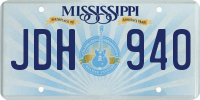 MS license plate JDH940