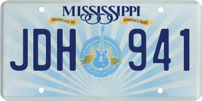 MS license plate JDH941