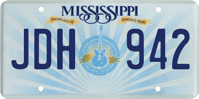MS license plate JDH942