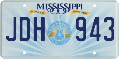 MS license plate JDH943