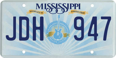 MS license plate JDH947