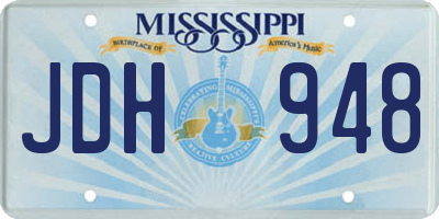 MS license plate JDH948