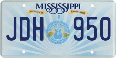 MS license plate JDH950