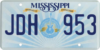MS license plate JDH953