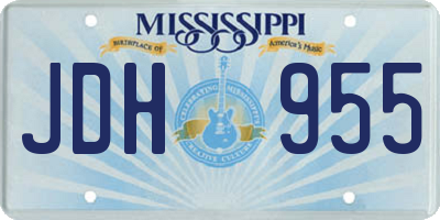 MS license plate JDH955