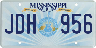 MS license plate JDH956