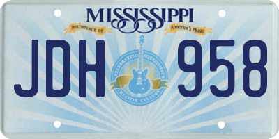 MS license plate JDH958