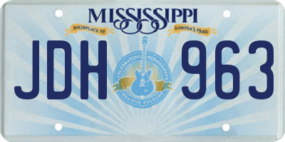 MS license plate JDH963