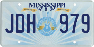 MS license plate JDH979