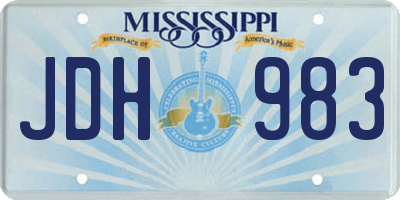 MS license plate JDH983