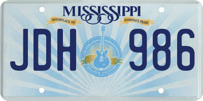 MS license plate JDH986