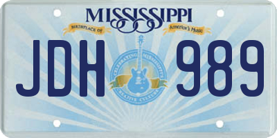 MS license plate JDH989